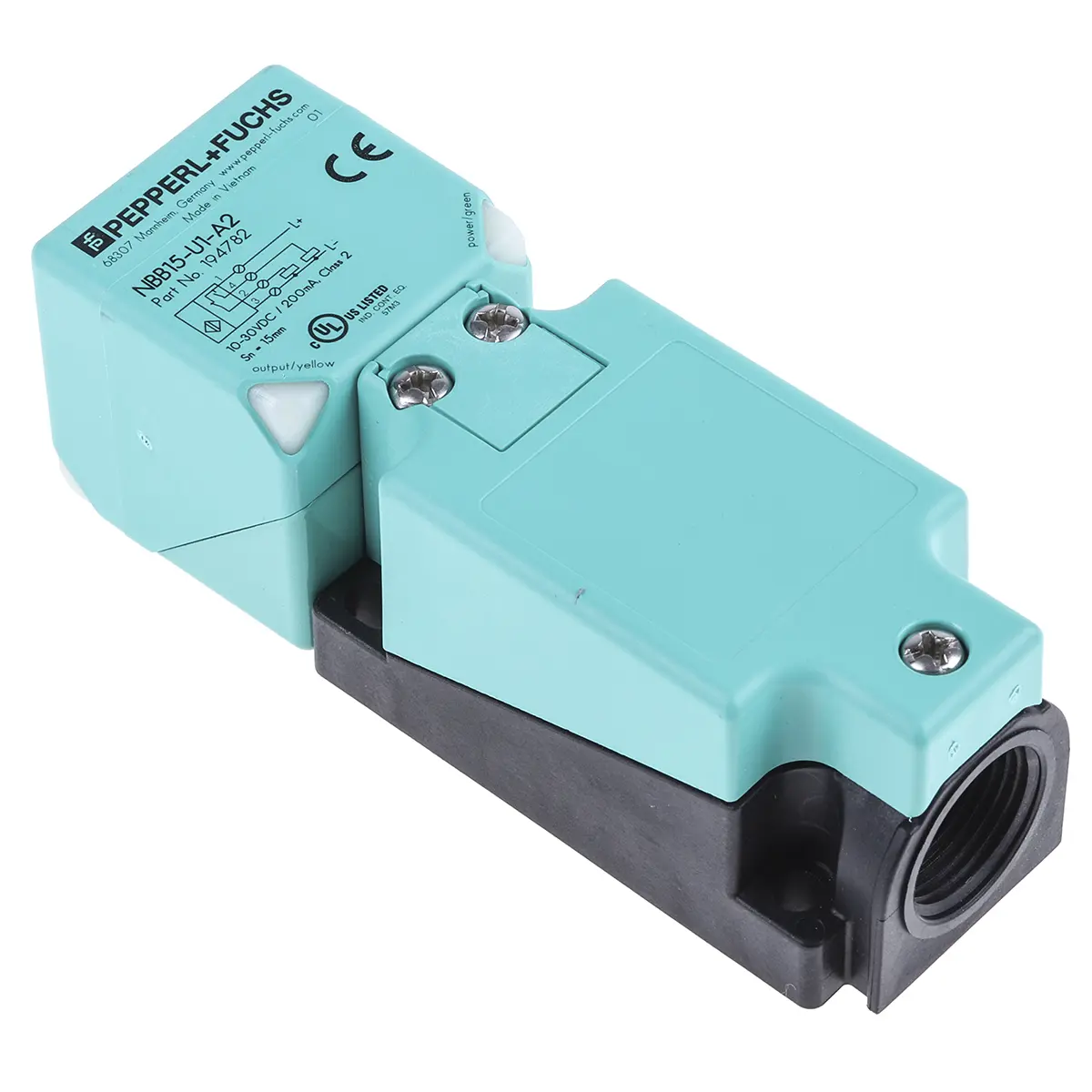 Produktfoto 1 von Pepperl + Fuchs M20 Induktiver Näherungssensor, Kubisch PnP / 200mA 15 mm, IP69K, IP68 30 V dc