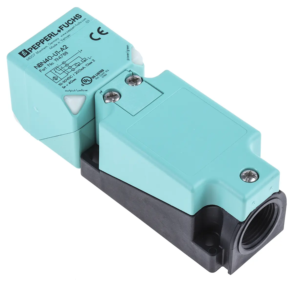 Produktfoto 1 von Pepperl + Fuchs M20 Induktiver Näherungssensor, Kubisch PnP / 0mA, 200 mA 40 mm, IP69K, IP68 30 V dc