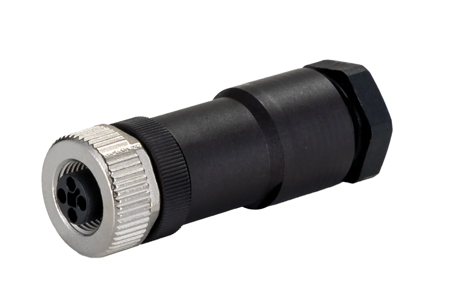 Produktfoto 1 von Phoenix Contact SACC M12 M12 Rundsteckverbinder Buchse 4-polig Buchse 12A Kabel IP40