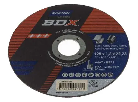 Produktfoto 1 von Norton Aluminiumbeschichtet Schleifscheibe Trennscheibe Ø 125 mm Grob, Korngröße 5