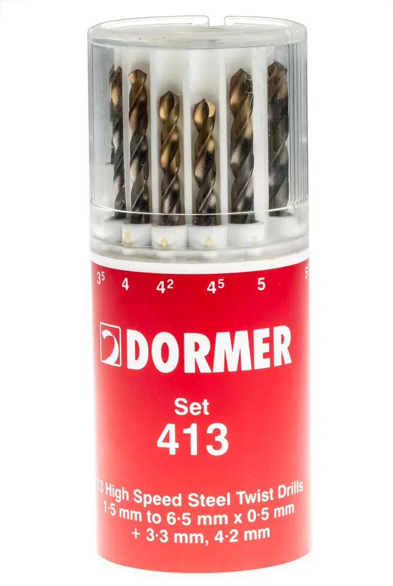 Produktfoto 1 von Dormer Schnellarbeitsstahl mit Zinn Drehung Satz 1.5 mm → 6.5 mm, 13-teilig für Mehrmaterial