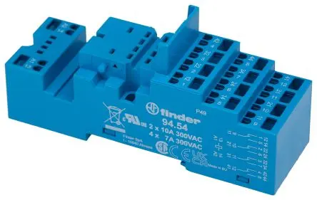Produktfoto 1 von Finder Relaissockel 94, 11 -Kontakt, DIN-Hutschiene, 250V ac