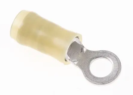 Produktfoto 1 von TE Connectivity PIDG Ringkabelschuh, Isoliert 12 AWG, Nylon, Gelb, 10 AWG max.AWG, aussen ø 8.71 mm, innen ø 5 mm, M5