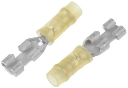 Produktfoto 1 von TE Connectivity PIDG FASTON .110 Flachsteckhülse, Gelb, Isoliert, 2.79 x 0.51 mm, Buchse, 26 AWG min, 24 AWG