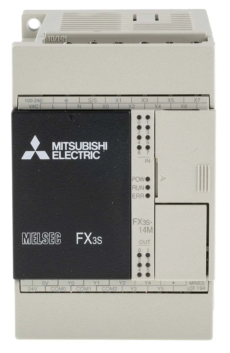 Produktfoto 1 von Mitsubishi FX3S SPS CPU, 8 Eing. Relais, Transistor Ausg.Typ DC Eing.Typ für Serie FX3 100 → 240 V ac