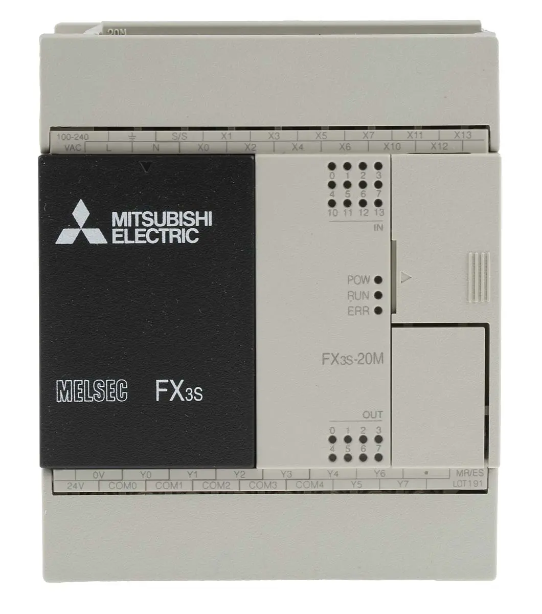 Produktfoto 1 von Mitsubishi FX3S SPS CPU, 12 Eing. Relais, Transistor Ausg.Typ DC Eing.Typ für Serie FX3 100 → 240 V ac