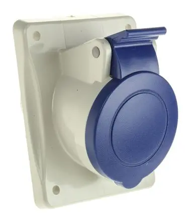Produktfoto 1 von Scame Optima Stromversorgungssteckverbinder in robuster Ausführung Blau, 230V 2P+PE / 16A, Panel IP44