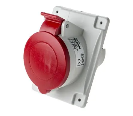 Produktfoto 1 von Scame Optima Stromversorgungssteckverbinder in robuster Ausführung Rot, 415V 3P+PE / 32A, Panel IP44