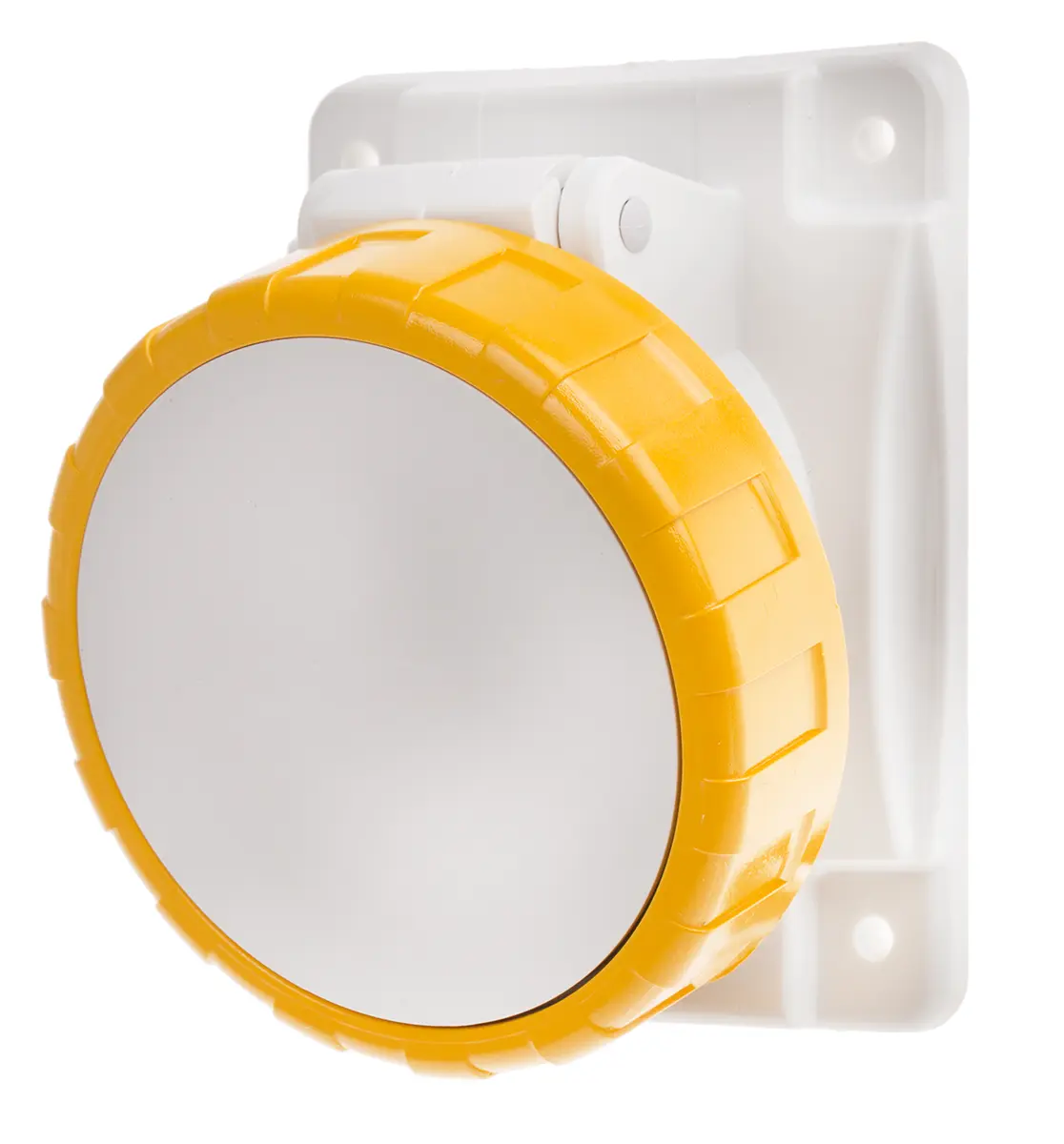 Produktfoto 1 von Scame Optima Stromversorgungssteckverbinder in robuster Ausführung Gelb, 110V 2P+PE / 16A, Panel IP66, IP67