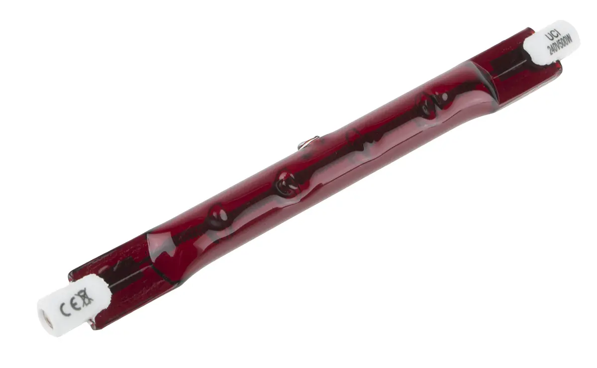 Produktfoto 1 von RS PRO Infrarot-Array-Sensor, Rot, 500 W, R7S, 230V, 118 mm lang, 10 mm Ø