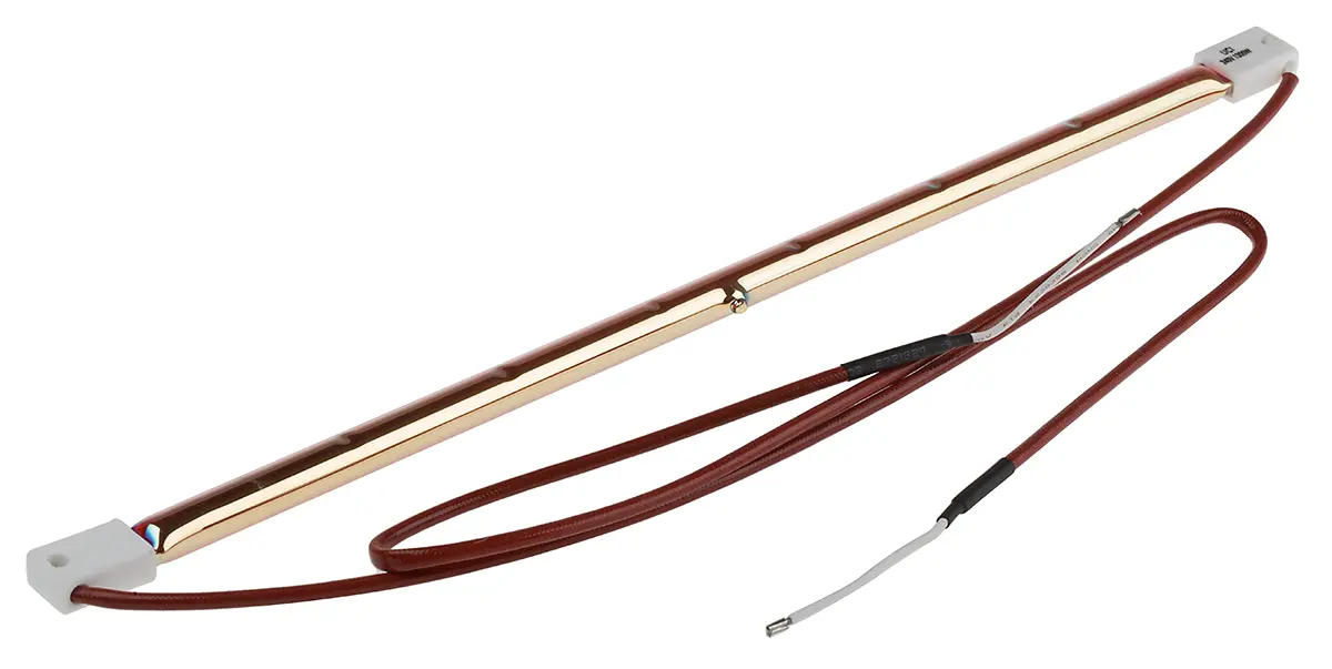 Produktfoto 1 von RS PRO Infrarotlampe, Gold, 1300 W, SK15, 230 V, 350 mm lang, 20mm Ø, 5000h Lebensdauer