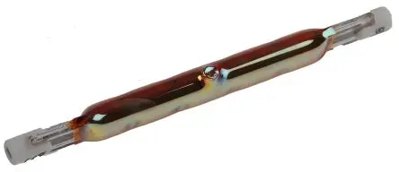 Produktfoto 1 von RS PRO Infrarot-Array-Sensor, Gold, 500 W, R7S, 230V, 118 mm lang, 10 mm Ø