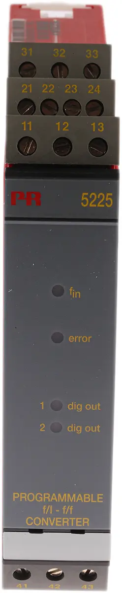 Produktfoto 1 von PR Electronics Serie 5000 Signalwandler 19.2/28.8 V dc, Frequenz 0 to 20 kHz EIN / Spannung, Strom, Relais 0 to 20 mA