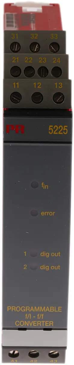 Produktfoto 1 von PR Electronics Serie 5200 Frequenzwandler 19.2/28.8 V dc, Frequenz 0 to 20 kHz EIN / Relais, Strom, Spannung 0 to 20 mA