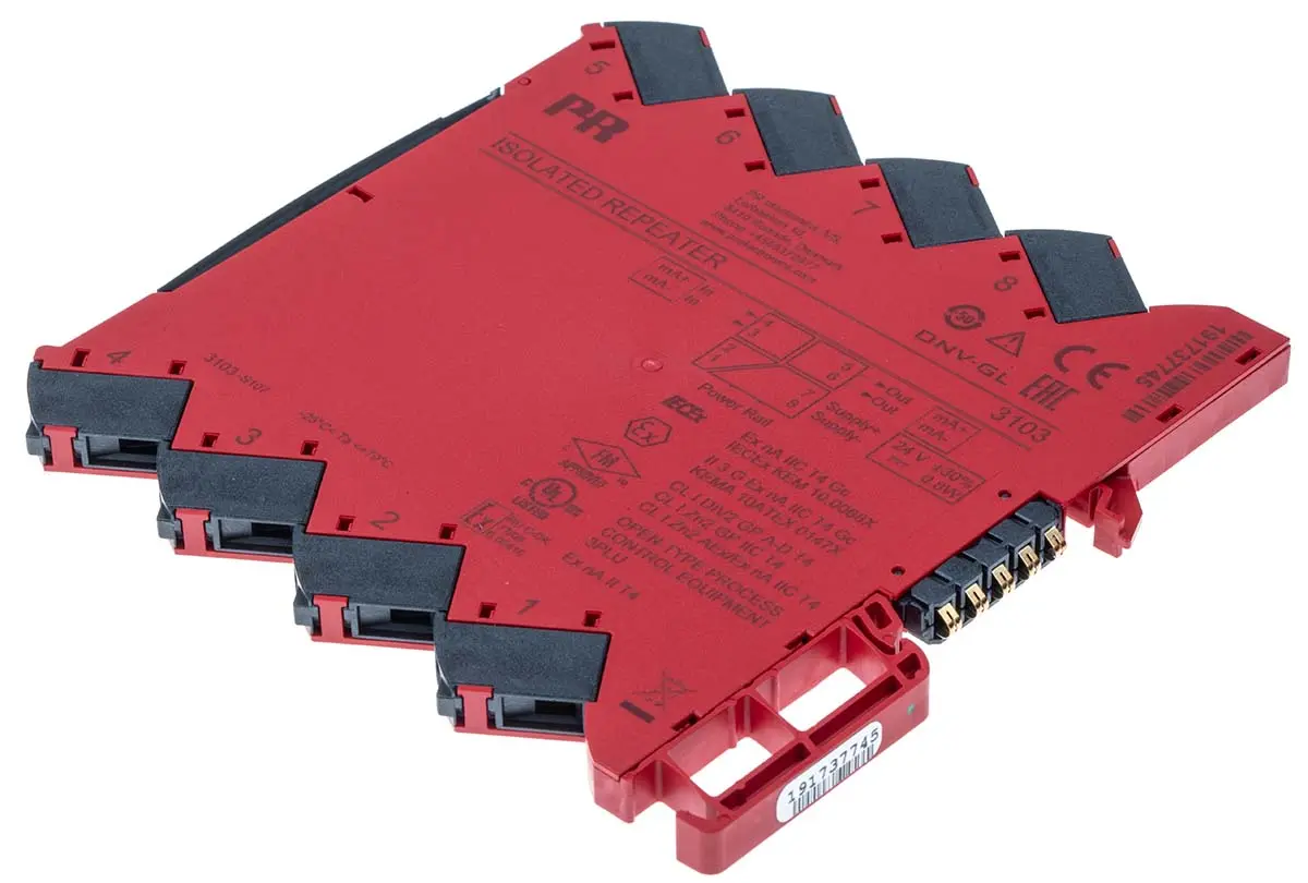 Produktfoto 1 von PR Electronics Serie 3100 Isolierter Signalwandler 16.8/31.2 V dc, Strom 0 to 20.5 mA EIN / Strom 0 to 20.5 mA AUS