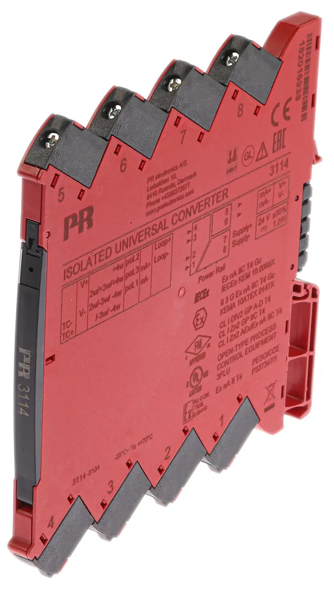 Produktfoto 1 von PR Electronics Serie 3100 Universeller Messumformer 16.8/31.2 V dc, Universitäten 0 to 20 mA, 0 to 12 V dc EIN /