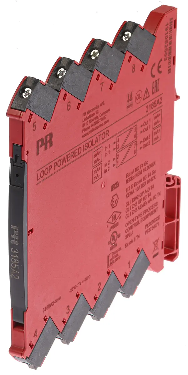 Produktfoto 1 von PR Electronics Serie 3100 Schleifengespeister Isolator, Strom 0 to 23 mA EIN / Strom 0 to 23 mA AUS DIN-Hutschiene, ATEX