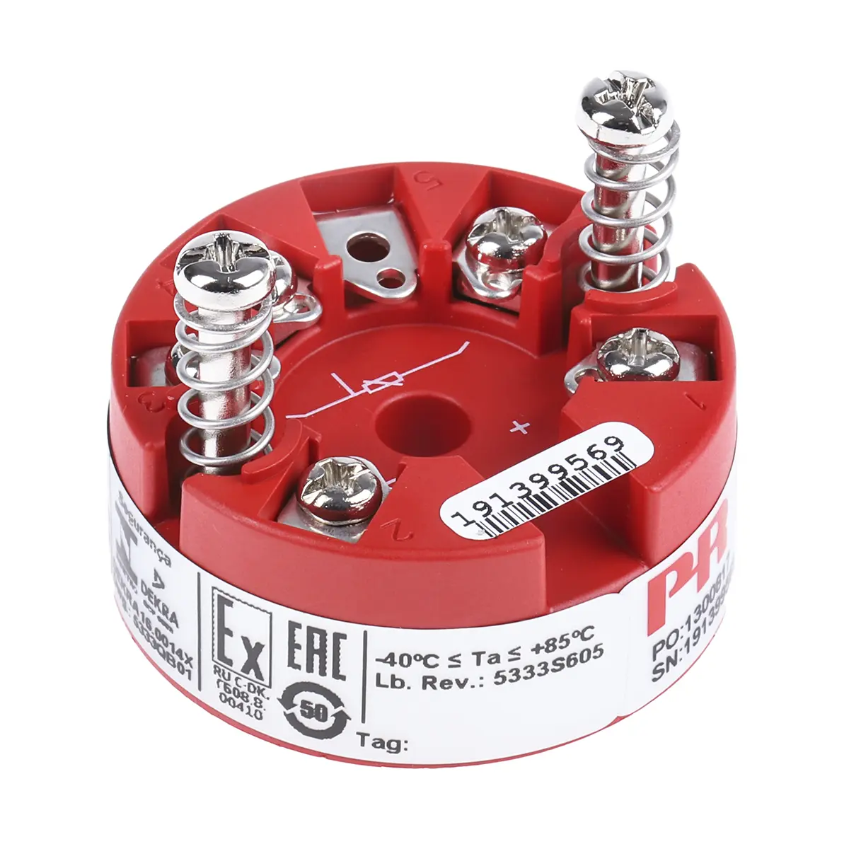 Produktfoto 1 von PR Electronics Temperatur-Messumformer Ø 44 mm 8 → 30 V dc, -200°C → 850°C für Linearer Widerstand, RTD