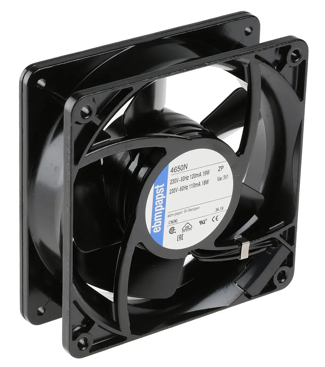 Produktfoto 1 von ebm-papst 4000 N Axial-Lüfterkit, Hülse, 230V ac / 19 W, 2650 U/min, 160 m³/h IP20 119 mm 119mm 38 mm