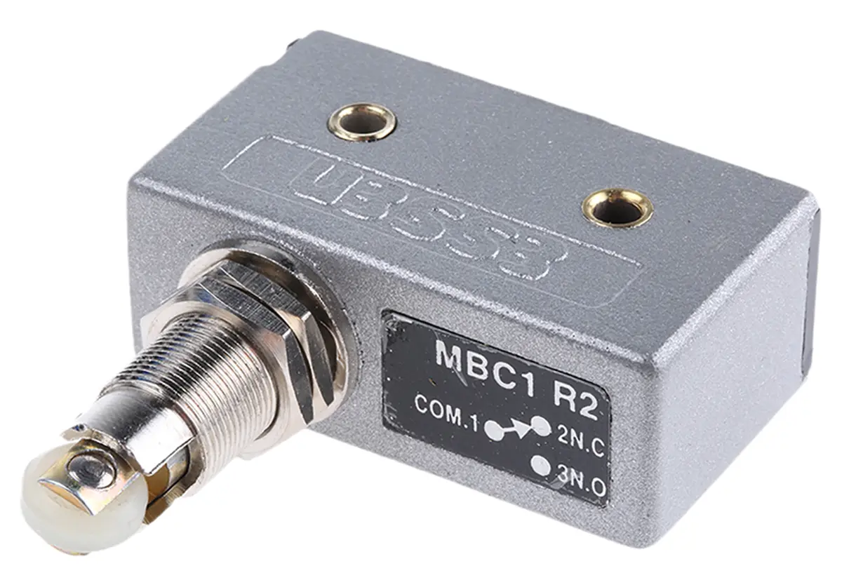 Produktfoto 1 von RS PRO Mikroschalter Stößel-Betätiger Schraub, 15 A @ 250 V ac, 1-poliger Wechsler IP 40 283 g
