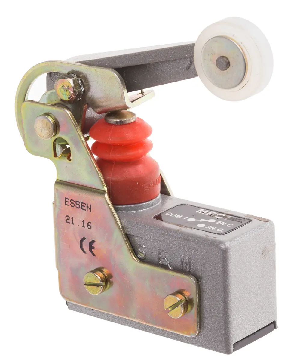 Produktfoto 1 von RS PRO Mikroschalter Rollenhebel-Betätiger Schraub, 15 A @ 250 V ac, 1-poliger Wechsler IP 54 300 g