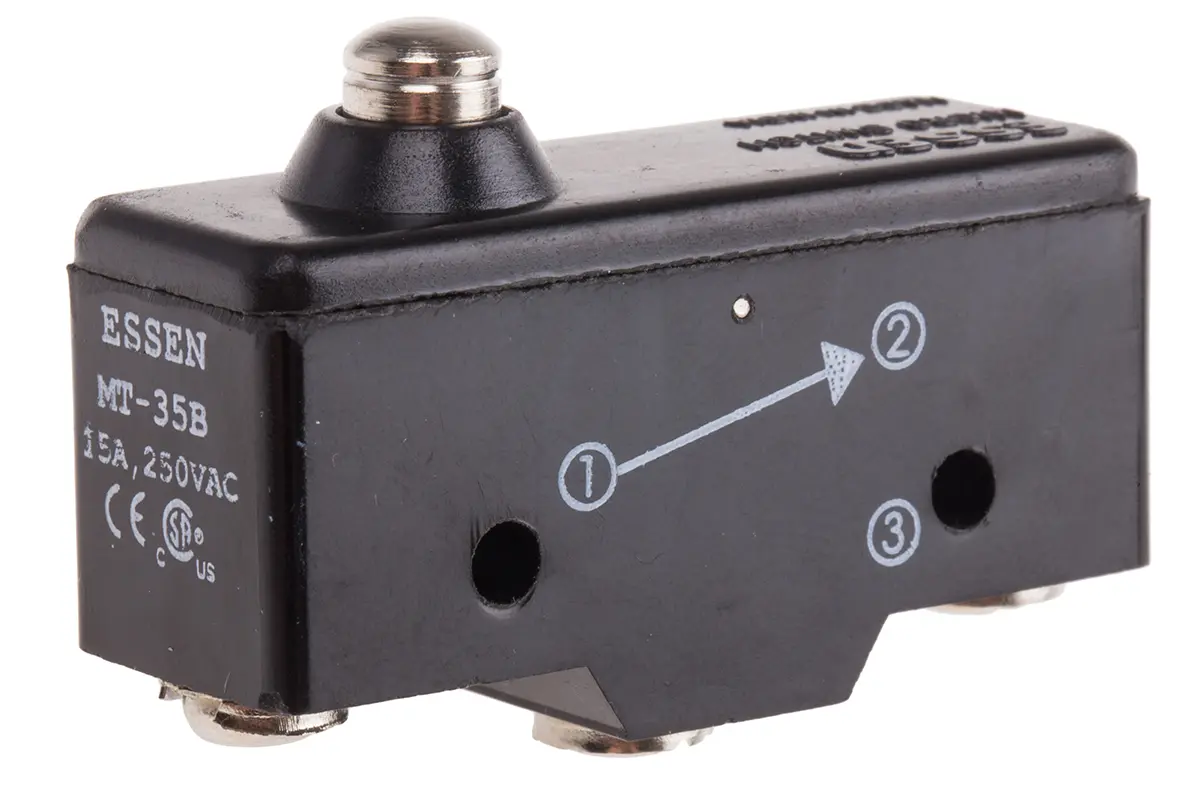 Produktfoto 1 von RS PRO Mikroschalter Stößel-Betätiger Schraube, 1-poliger Wechsler, 250 V ac, 15A IP40 428g -10 °C - 70 °C