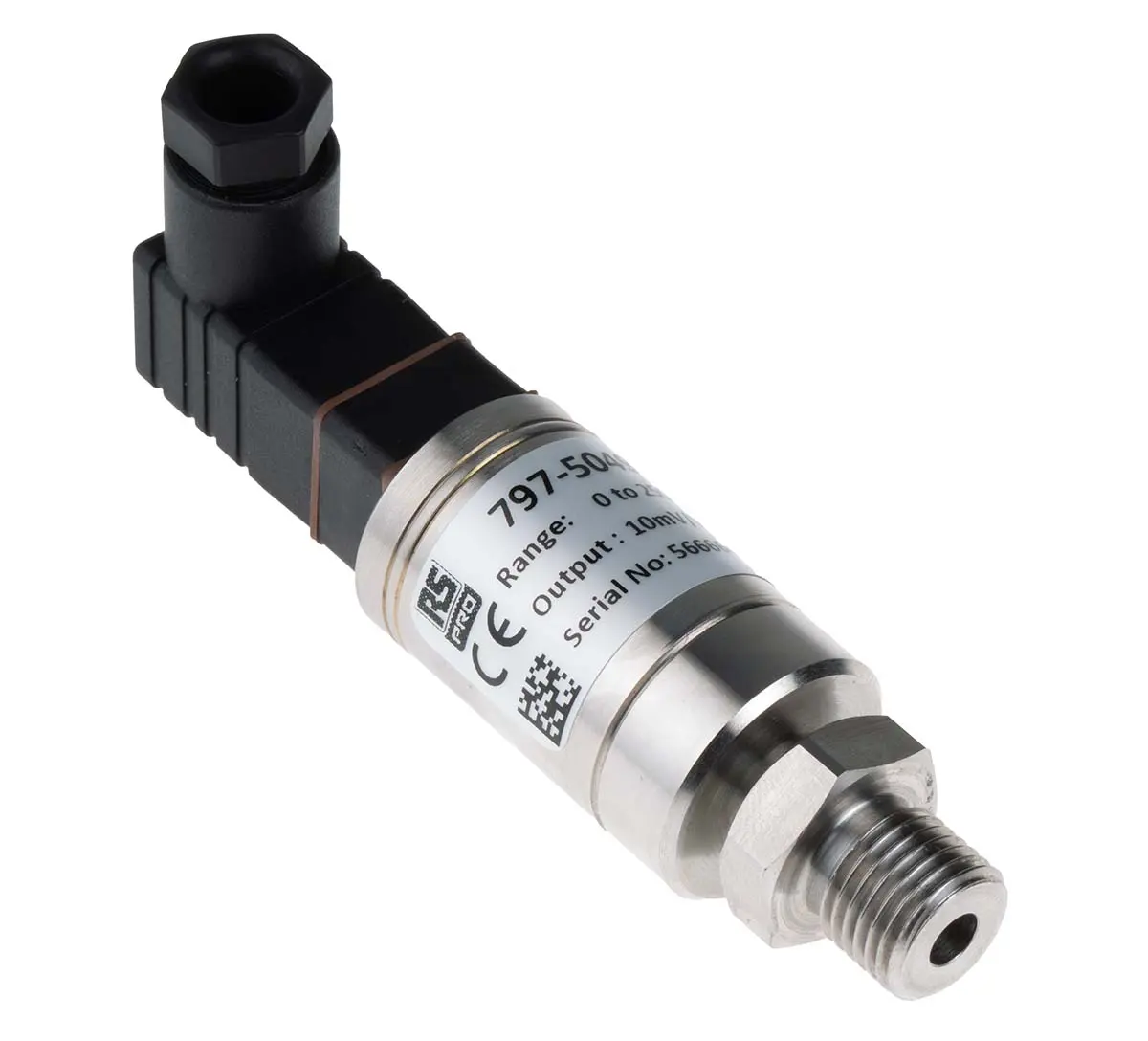Produktfoto 1 von RS PRO G1/4 Relativ Drucksensor 0bar bis 250bar, Spannung 0 → 100 mV, für , für Gas, Hydraulikflüssigkeit