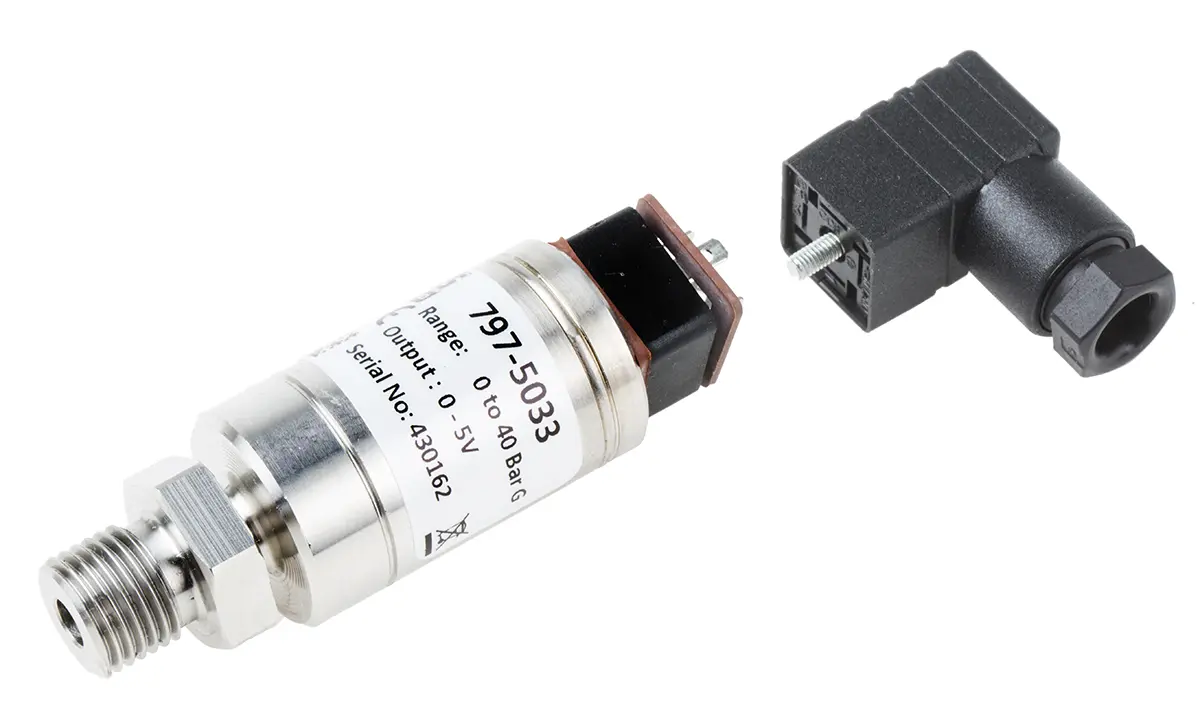 Produktfoto 1 von RS PRO G1/4 Relativ Drucksensor 0bar bis 40bar, Spannung 0 → 5 V, für , für Gas, Hydraulikflüssigkeit