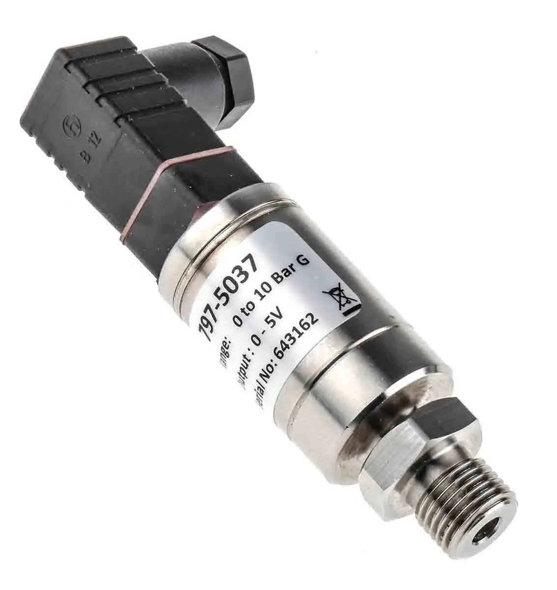 RS PRO G1/4 Relativ Drucksensor 0bar bis 10bar, Spannung 0 → 5 V, für , für Gas, Hydraulikflüssigkeit