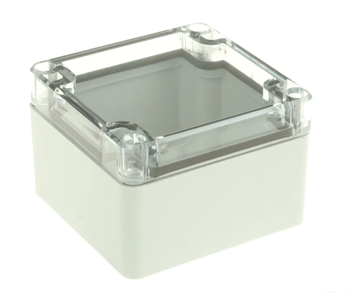 Produktfoto 1 von Fibox; Gehäuse; Polycarbonat; Klar, Hellgrau IP40, IP66 Breite 82 mm Höhe 80 mm Länge 55 mm