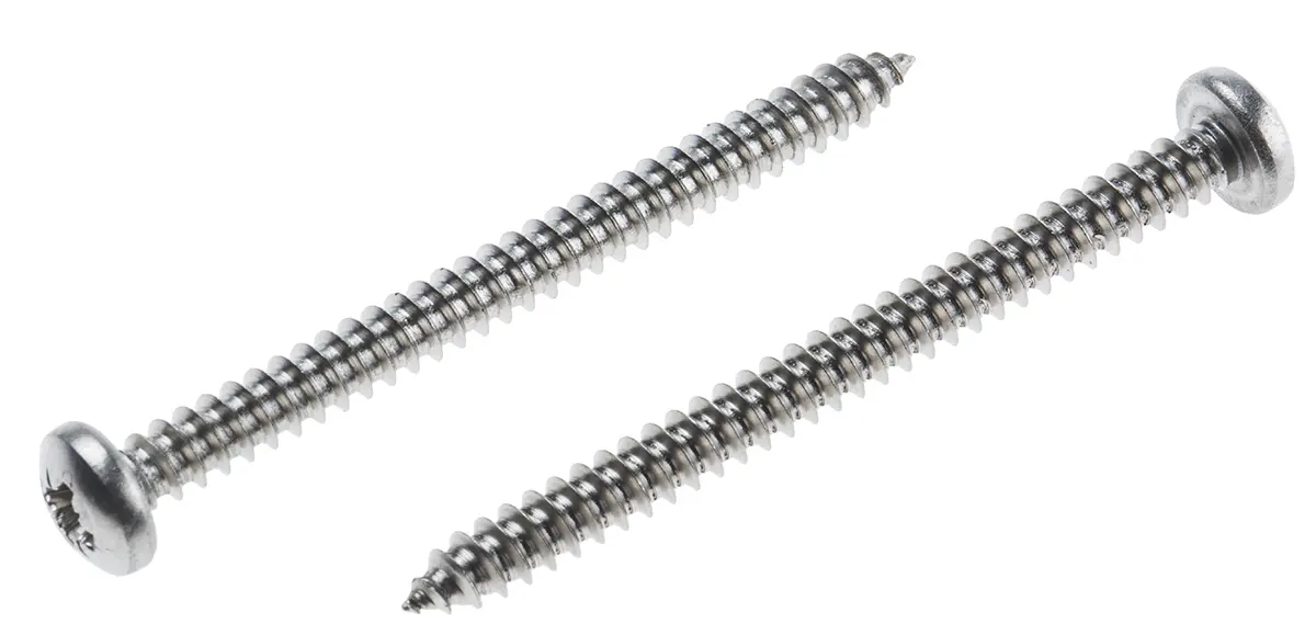 Produktfoto 1 von RS PRO Selbstschneidende Schraube DIN 7981C Pozidriv, Edelstahl Flachrund x 2 in glatt