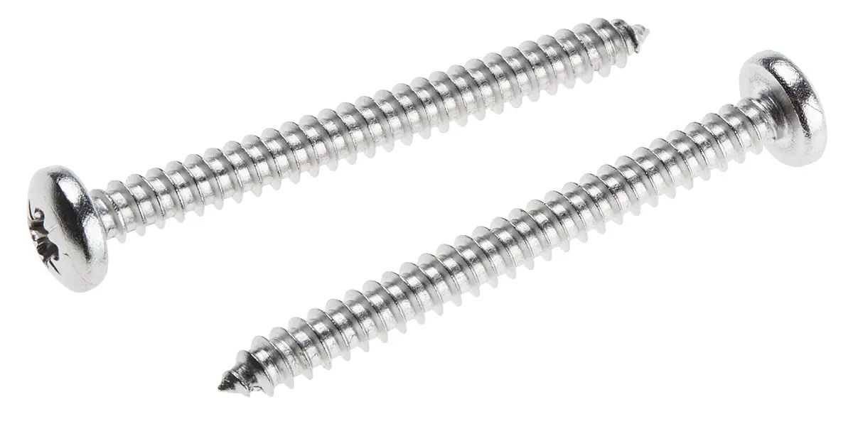 Produktfoto 1 von RS PRO Selbstschneidende Schraube DIN 7981C Pozidriv, Edelstahl Flachrund x 2 in glatt