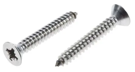 Produktfoto 1 von RS PRO Selbstschneidende Schraube DIN 7982C Pozidriv, Edelstahl Senkkopf x 38 mm glatt
