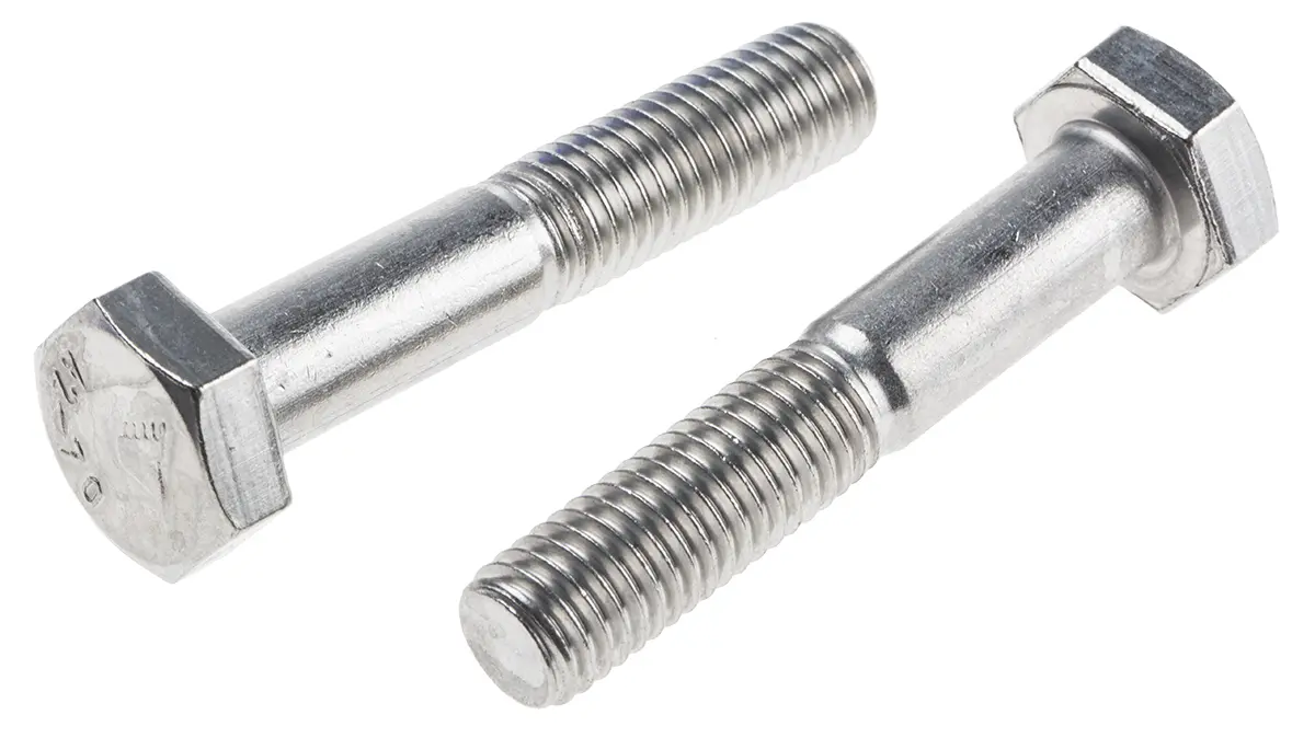 Produktfoto 1 von RS PRO M4 x 1.50 mm Sechskantschraube, Edelstahl glatt, DIN 931