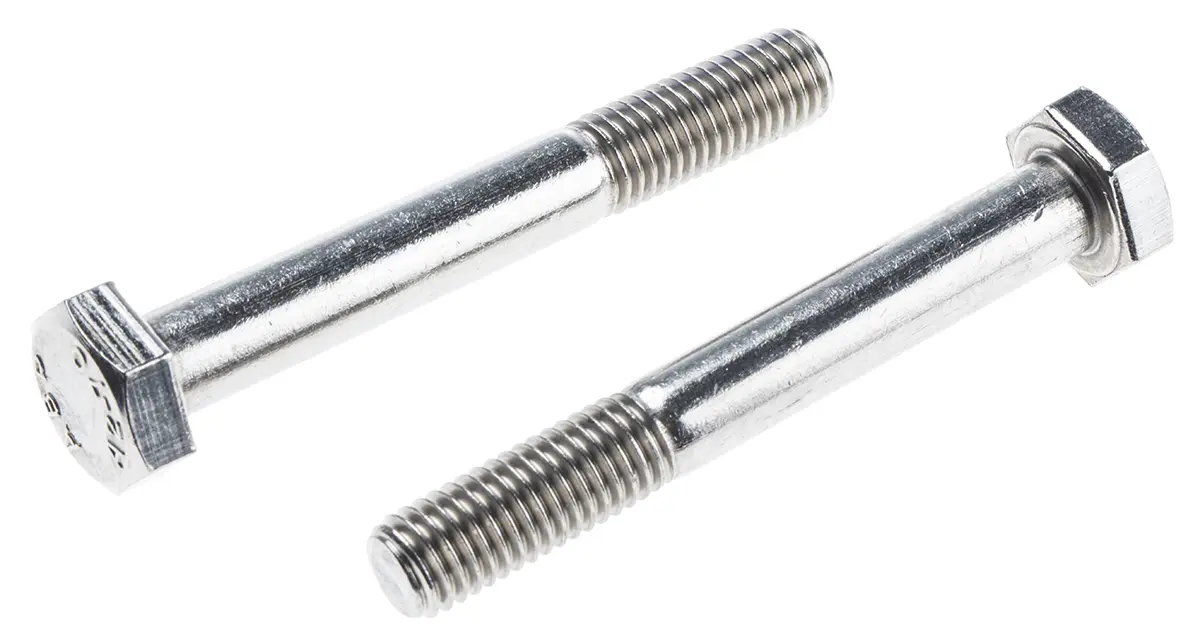 Produktfoto 1 von RS PRO M4 x 1.50 mm Sechskantschraube, Edelstahl glatt, DIN 931