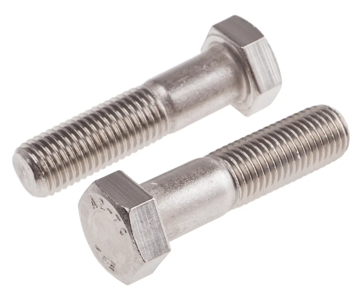 Produktfoto 1 von RS PRO M4 x 2.0 mm Sechskantschraube, Edelstahl glatt, DIN 931