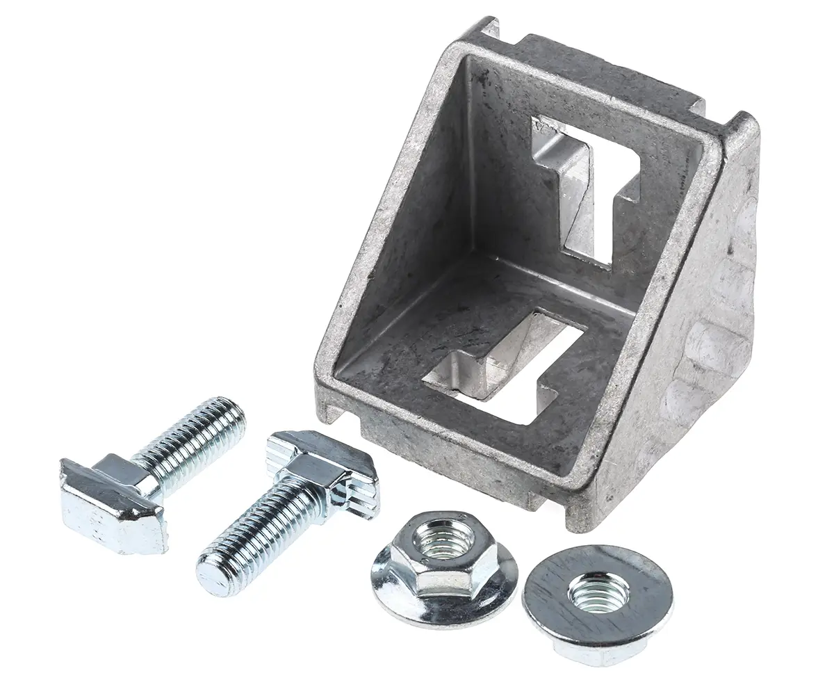 Produktfoto 1 von Bosch Rexroth Verbindungskomponente, Winkel-Halterung, Steckverbinderhalterung und Gelenk für 10 mm, M8, L. 50 mm