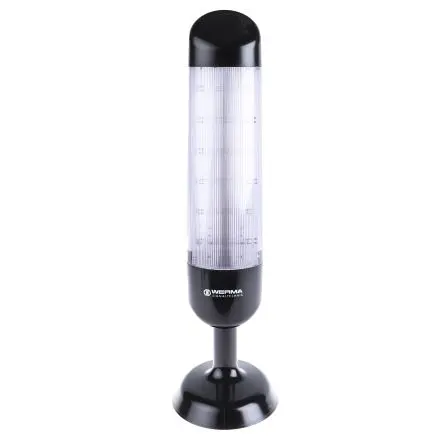 Produktfoto 1 von Werma Kompakt LED Signalturm Mehrton 3-stufig Linse Klar 24V dc Mehrere Basis 391 mm Multifunktion