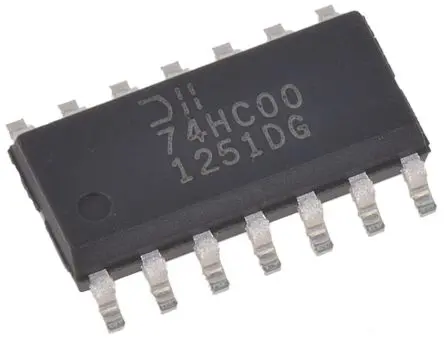 Produktfoto 1 von DiodesZetex Logikgatter, 4-Elem., NAND, HC, Push-Pull, 5.2 mA, 14-Pin, SOIC, 2 Schmitt-Trigger-Eingang