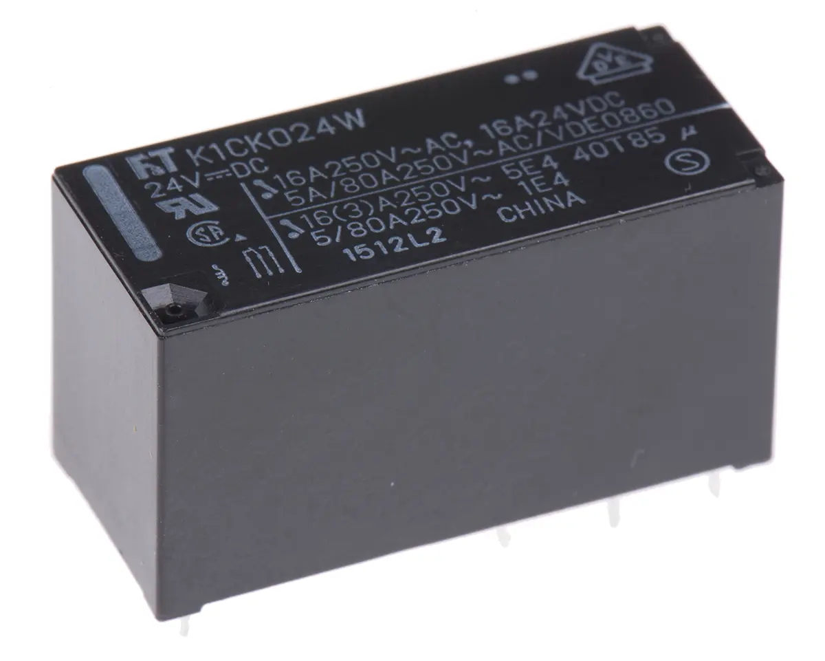 Fujitsu 24V dc Spule 1-poliger Wechsler Printrelais 16A 1440Ω 400mW Monostabiles Relais