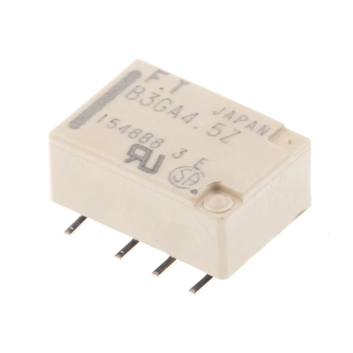 Produktfoto 1 von Fujitsu FTR-B3 Signalrelais, 4.5 V dc Spule, 2-poliger Umschalter, max. 2 A, 220 V ac / 220 V dc, SMD