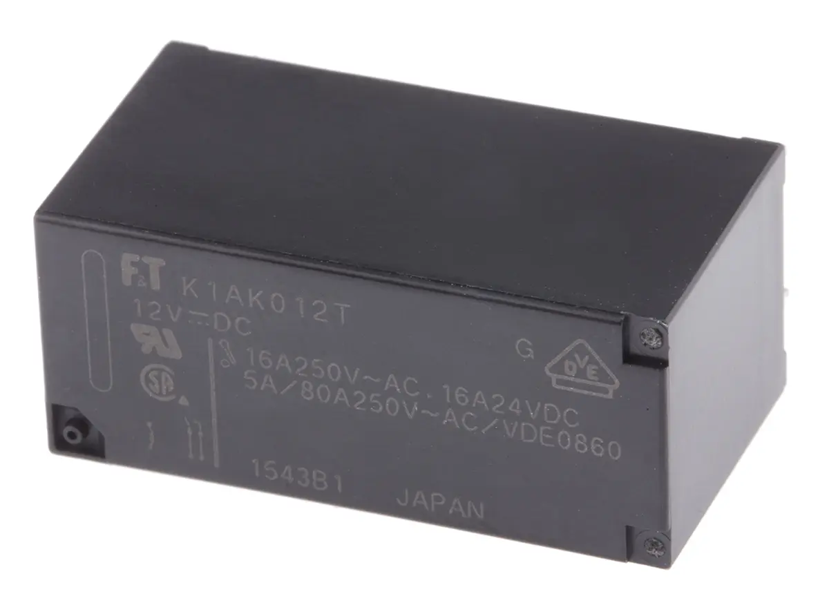 Fujitsu 12V dc Spule 1-poliger Schließer Printrelais 16A 360Ω 400mW Monostabiles Relais