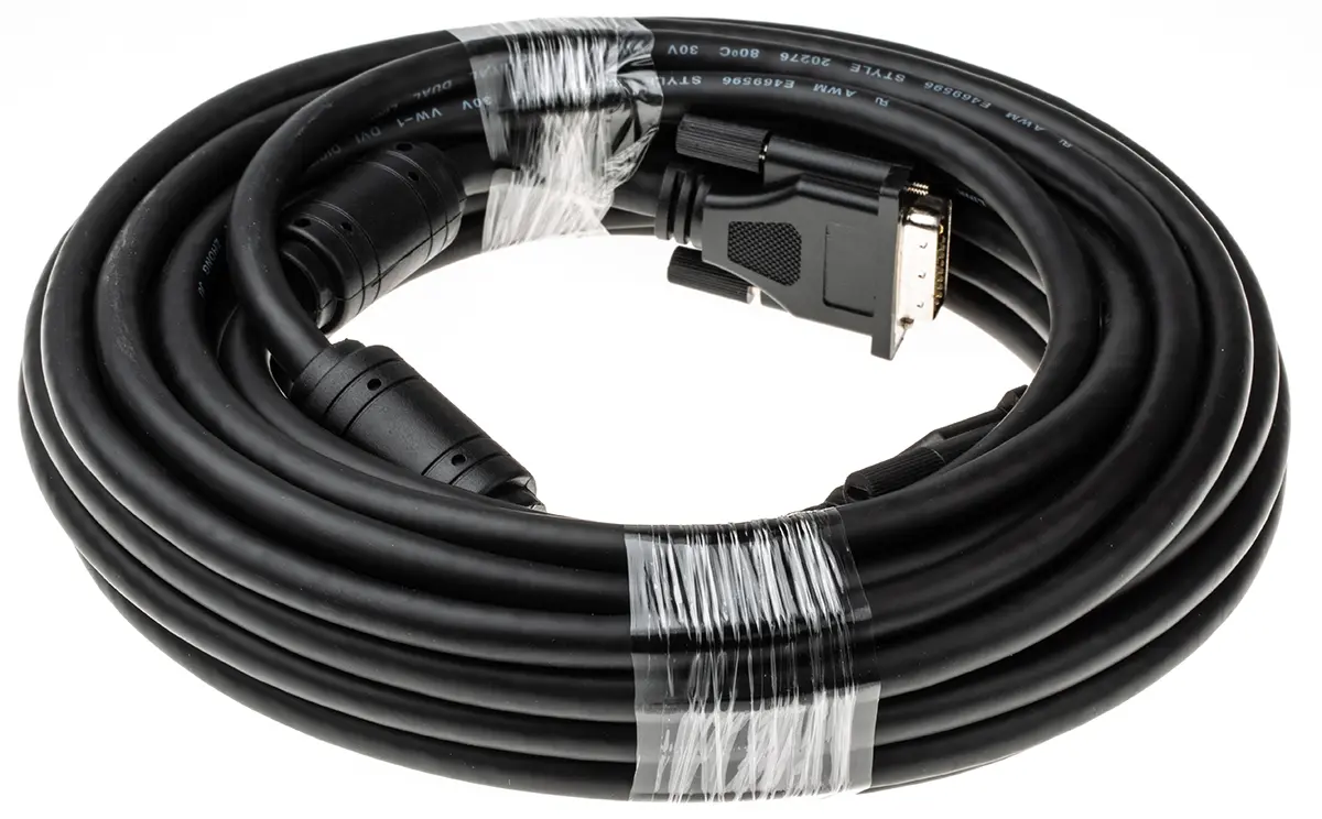 Produktfoto 1 von Roline DVI-Kabel A DVI-D Dual Link - Stecker B DVI-D - Stecker, 10 m Polyvinylchlorid Schwarz