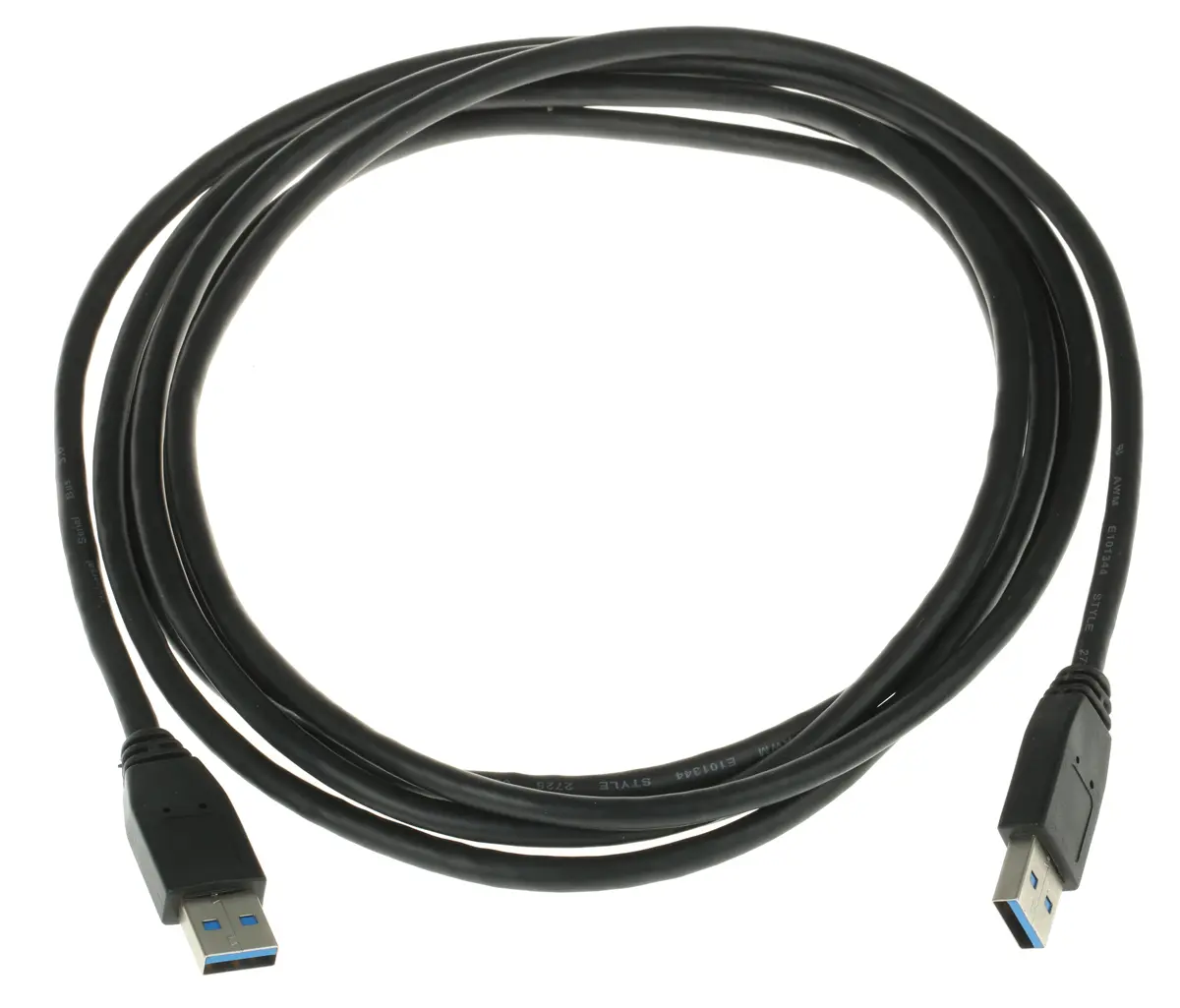 Produktfoto 1 von Roline Stecker USB-Kabel, USB Typ A Stecker / USB Typ A, 3 m USB 3.0 Schwarz