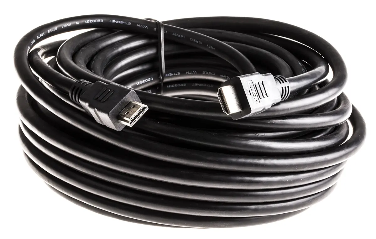 Produktfoto 1 von Roline HDMI-Kabel A HDMI Ethernet Stecker B HDMI Ethernet Stecker, 15m, Schwarz