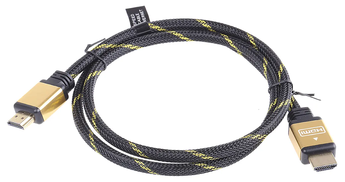 Produktfoto 1 von Roline Gold High-Speed HDMI-Kabel A HDMI Stecker B HDMI Stecker, 1000.00 mm, Schwarz, Gold