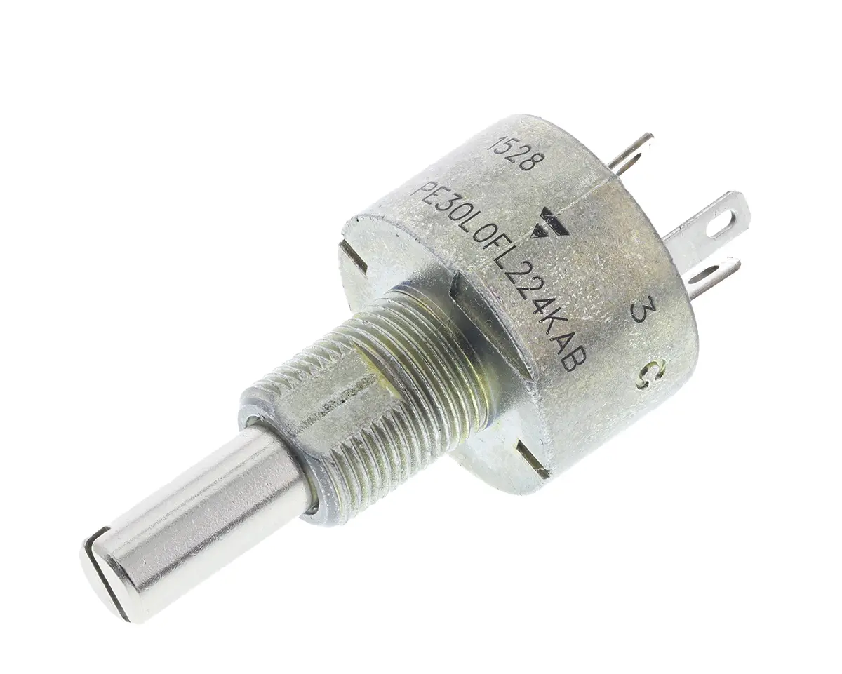 Vishay PE30, Tafelmontage  Dreh Potentiometer 220kΩ ±10% / 0.41W , Schaft-Ø 6 mm
