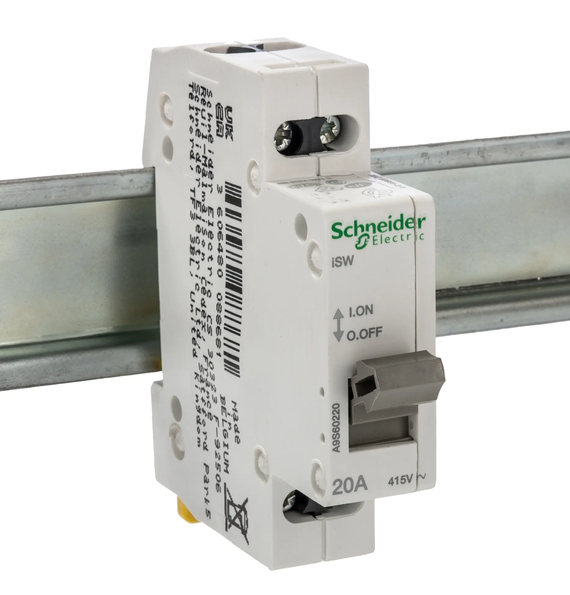 Produktfoto 1 von Schneider Electric iSW Trennschalter 2P-polig 20A DIN-Schiene IP 40 415V Acti 9 2 Schließer