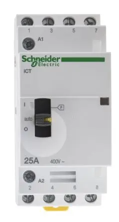 Produktfoto 1 von Schneider Electric Acti9 iCT Schütz 230V ac-Spule, 4-polig, 400V ac / 25 A 240V 1.6 W 4 Schließer Motorsteuerung