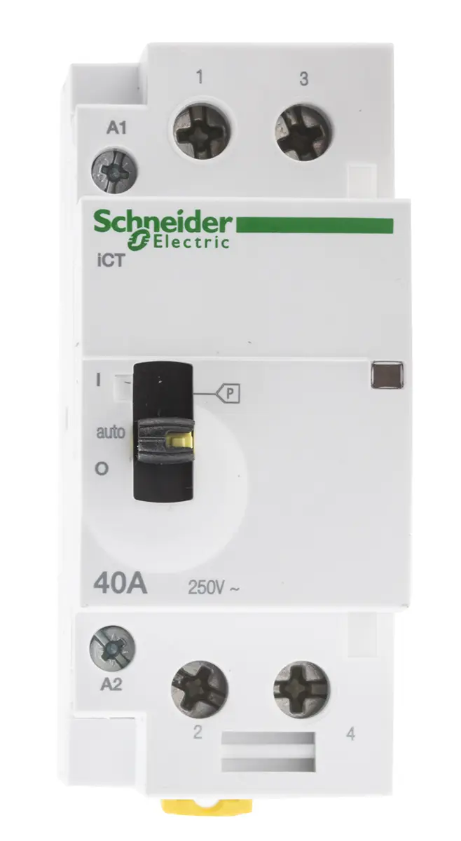 Produktfoto 1 von Schneider Electric Acti 9 ICT iCT Leistungsschütz 230 V ac-Spule, 2 -polig , 250 V ac / 40 A 2 Schließer